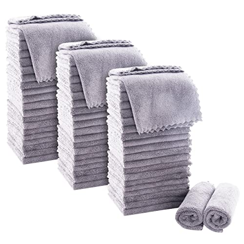 MOONQUEEN Ultra Soft Premium Washcloths Set - 12 x 12 inches - 72 Pack - Quick Drying - Highly Absorbent Coral Velvet Bathroom Wash Clothes (Light Grey) - color: Light Grey, size: 12 x 12 Inch(Pack of 72)
