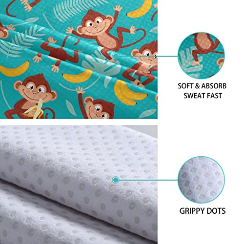 Yoga Mat Towel Monkey Banana, 73" x 27" - color: Monkey Banana