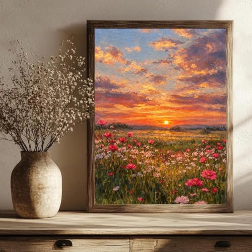 mrpwnle Landscape Paint by Numbers Kit for Adults Flowers Paint by Numbers | Landscape Adult Paint by Number Kits on Canvas, DIY Easy Acrylic Oil Flowers Paint by Numbers for Home Wall Decor 16X20 inch - color: Landscape, size: 15.7x19.7in(40x50cm)