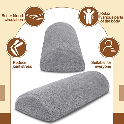 Sintuff Recliner Leg Rest Cushion Sofa Footrest Pillow with Cover Half Moon Bolster Pillow Under Knee Pillow for Sleeping On Back Alleviating Pain, 19.7 x 8 x 3.5 Inch (Dark Gray) - color: Dark Gray