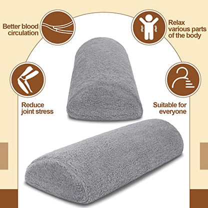Sintuff Recliner Leg Rest Cushion Sofa Footrest Pillow with Cover Half Moon Bolster Pillow Under Knee Pillow for Sleeping On Back Alleviating Pain, 19.7 x 8 x 3.5 Inch (Dark Gray) - color: Dark Gray