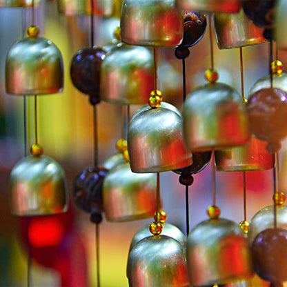 Blulu 2 Pcs Wind Chimes 3 Bells Feng Shui Wind Bell Alloy Hanging Bell Chime for Good Luck Home Garden Patio Decoration