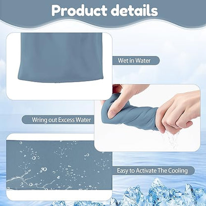 Honoson Cooling Towel Bulk - color: Haze Blue, size: 32"x12"