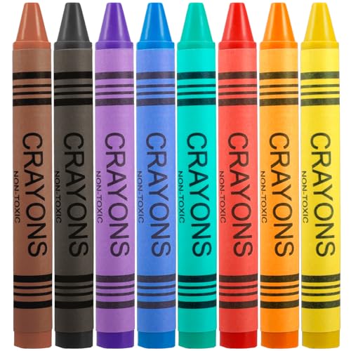 20 Pack Crayons Bulk, 160 Count, 8 Colors | Easy to Hold, Party Favors for Home Birthdays, Goody Bags, Stocking Stuffers - color: 20 Pack