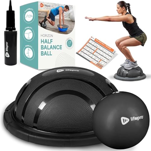 Lifepro Horizon Half Balance Ball Trainer with 440 lb Capacity Stability - color: Black