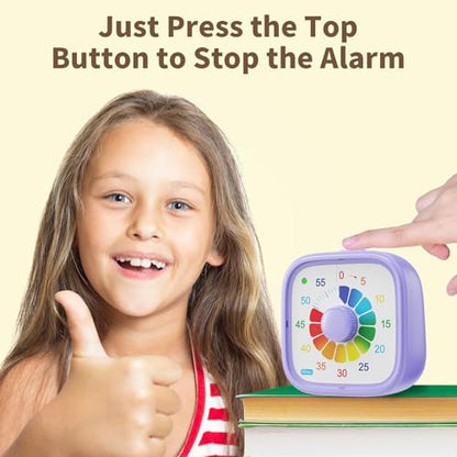 Potty Training Timer- Replace Potty Watch for Toddler Girls Boys, 60-Minute Countdown Viaul Timer with Ring Vibration Reminder for Kids Cultivate The Sense of Time Get to Know Time - color: Purple01