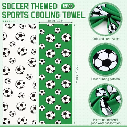 FuWeave 12 Pcs White Soccer Cooling Towels Gifts 40 X 12 Inch - color: White, size: 40 x 12 inches