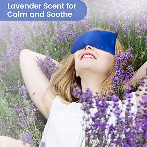 SuzziPad Hot & Cold Lavender Eye Pillow for Relaxing, Sapphire, 4 Packs - color: Sapphire