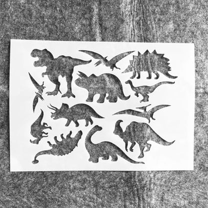 TIAMECH A4 Reusable Prehistoric Dinosaurs Stencil for Painting | Jurassic Dino Layering Template, DIY Wall Art, Wood Furniture, Scrapbook & Crafts (8.3x11.7inch) - style: Prehistoric Dinosaurs