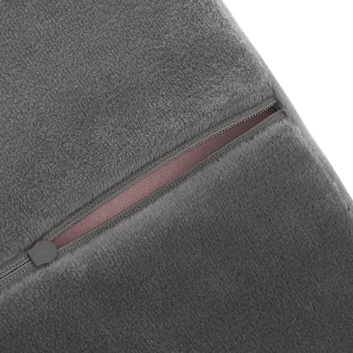 Saloniture Jumbo Round Massage Table Bolster Pillow Pad - 26 x 9 Inch - Gray Velour - color: Gray