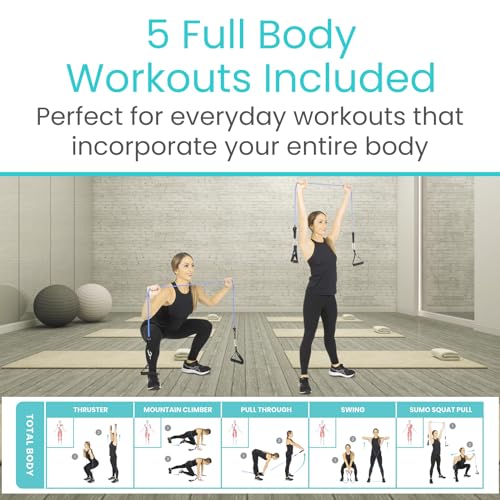 Vive Resistance Band Workout Poster (40 Illustrations) Laminated Bodyweight Hitt Exercise Chart for Abs, Glute, Back, Legs - Stretch Routine for Home Gym, Garage, for Men, Women - Cable Trainings | Hitt Exercise Chart for Abs, Glute, Back, Legs - Stretch