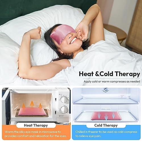 Weighted Eye Pillow for Yoga, Moist Heat Mask for Dry Eyes(Pink) - color: Eye Mask01-pink