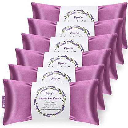 RelaxCoo Lavender Eye Pillow for Relaxation, Yoga, Sleeping, Weighted Eye Mask Heated for Headache, Sinus, Dry Eye Relief, Moist Heat Eyes Compress, Meditation Accessories with Aromatherapy, Pack of 6 - color: 6 Pack