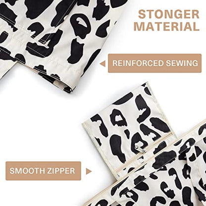 WLLWOO Yoga Mat Carrier Bag for Women Canvas Carryall Tote Gym Pilates | Large Holder Zipper Shoulder for Beach Travel Workout Fitness Office - color: leopard