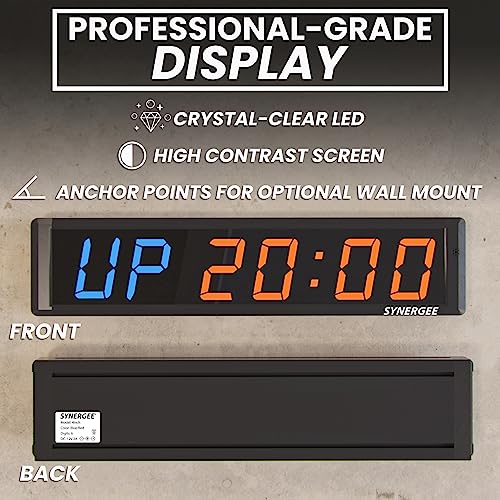 Synergee 28" Interval Timer – Programmable Wall Mounted Gym Clock - color: B) Large 29"
