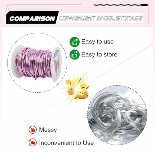 Aluminum Craft Wire,8 Gauge (3mm) Light Pink Bendable Wire,32 Feet Continuous Roll for Jewelry Making,Sculpting,Floral & Armature Projects - size: 8 Gauge 32FT, style: Light Pink