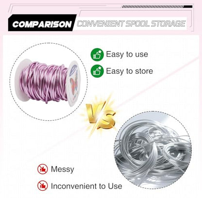 Aluminum Craft Wire,8 Gauge (3mm) Light Pink Bendable Wire,32 Feet Continuous Roll for Jewelry Making,Sculpting,Floral & Armature Projects - size: 8 Gauge 32FT, style: Light Pink