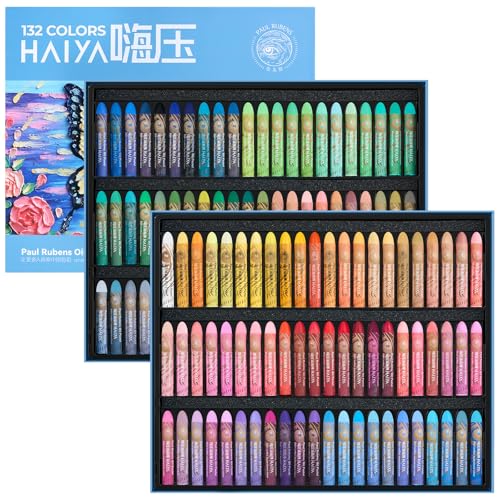 Paul Rubens Oil Pastels, 132 Vibrant Colors Soft Oil Pastels | Creamy & Easy to Blend Oil Pastels for Artists & Beginners. Ideal for Drawing, Sketching and Painting - style: 132 Basic Colors