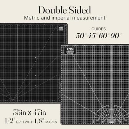 Premium Self Healing Cutting Mat - 36 Inches by 48 inches - A0-3 Layer Quality PVC Construction - Dual Sided, Imperial and Metric Grid Lines - Perfect for Cutting, Sewing, and Crafts - size: 48"L x 36"W