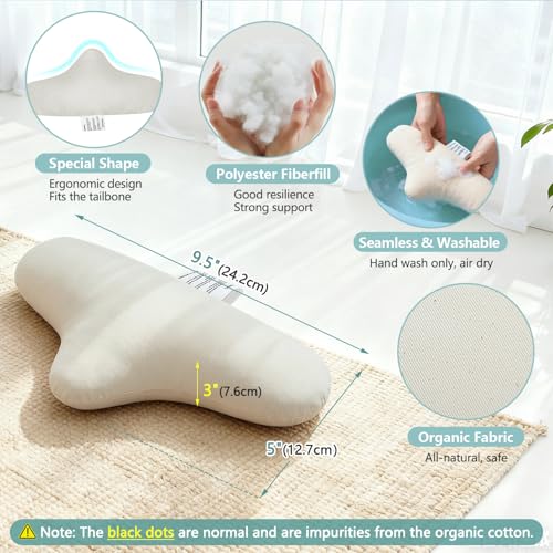 Meditation Cushion, Floor Pillows for Sitting, Organic Yoga Mats Ergonomic Meditation Seat Cushions, White Yoga Body Pillow for Men Women, Adults Portable Travel Meditation Back Support Floor Pad
