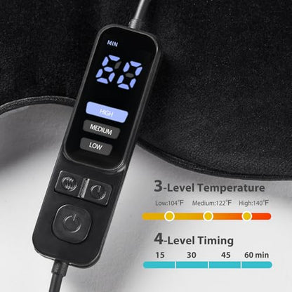Ezona Heated Eye Mask, Warm Eye Compress Mask for Dry Eyes, Black | USB Electric Eye Heating Pad, Temperature & Timer Control, Blepharitis, Sinus, Migraine, Stye, MGD Puffiness - color: Black