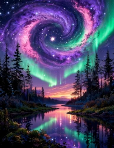 RYMILIE Sky Diamond Art Kits for Adults Diamond Painting Kit 12x16in | 5D Starry Galaxy Diamond Art Painting Kit for Beginners, DIY Full Round Drill Gem Art Crafts for Home Wall Decor Gift - color: DP03885