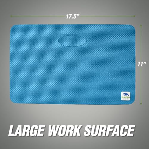 RUGGED RHINO Extra Thick Foam Kneeling Pad for Gardening 2 Pack Bright Blue | Thick Knee Pads, Holds 300 lbs, Protect Knees from Hard Concrete Surfaces for Gardening, Yard, Gym, Mechanic - color: Bright Blue