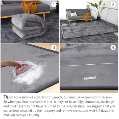 Huloo Sleep 2" Thick Play Mat for Babies Toddlers, Dark Gray, 28"x72" - color: Dark Grey, size: 28"×72"×2"