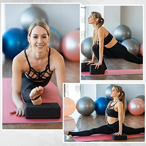 Lenwen 30 Pieces Black Yoga Blocks EVA Foam Non Slip High Density Blocks