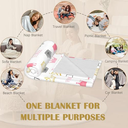 Pink Crown Blanket,Cute Soft Lightweight Throw Blanket for Sofa Couch Bed Room 50x60 inch - color: Crown