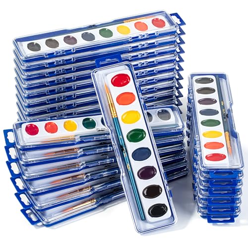 Mr. Pen- Washable Watercolors, 24 Pack, 8 Colors with Paint Brush | Bulk Watercolor Paint Set, Water Color Painting Kids, Watercolors for Kids and Adults - size: 24 Pack