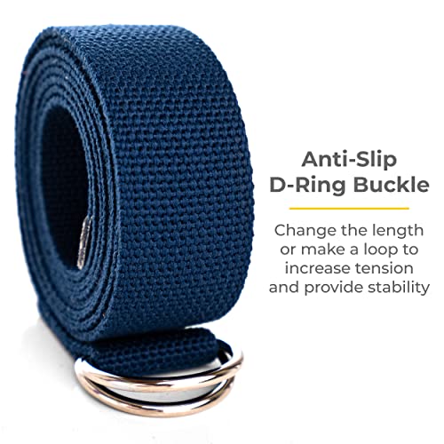 Bulk Yoga Straps, 10 Pack, 6ft, D-Ring Buckle | Adjustable Leg Stretching Strap for Muscle and Hamstring Stretch - Exercise Strap for Home,Gym, Schools and Studio - color: Blue