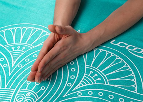 Hot Yoga Towel,Ultra Sweat Absorbent Non-Slip Hot Yoga Towels for Bikram,Pilates and Fitness - color: Teal -Mandala
