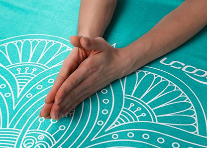 Hot Yoga Towel,Ultra Sweat Absorbent Non-Slip Hot Yoga Towels for Bikram,Pilates and Fitness - color: Teal -Mandala