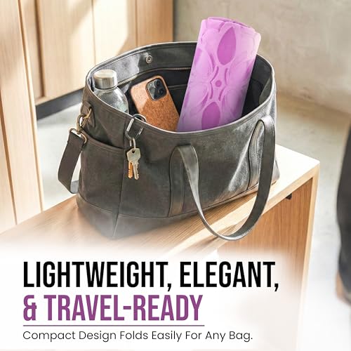 Clever Yoga Hot Yoga Mat Towel – Non-Slip Grip for Hot Yoga, Sweat Absorbent, Honeycomb Silicone Grip, Stays Flat – Ideal for Pilates, Travel, Washable & Lightweight - Lilac - color: Lilac