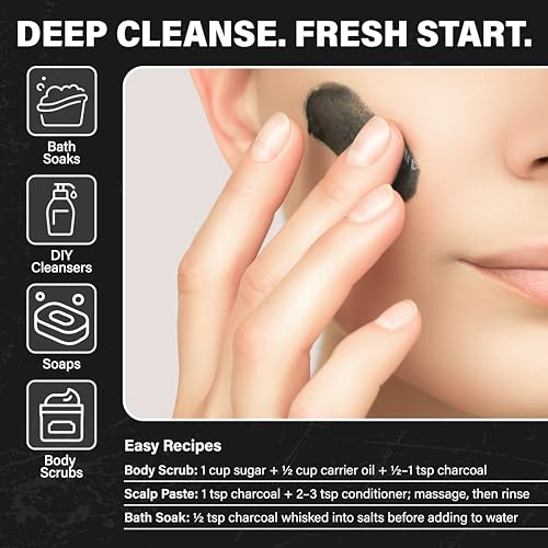 Activated Charcoal Powder 1 lb. Hardwood - Food Grade Kosher Non-GMO - Teeth Whitening, Facial Mask and Soap Making. Promotes Natural Detoxification and Helps Digestion - size: 16 Ounce (Pack of 1)