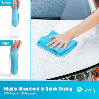 Orighty Microfiber Cleaning Cloth, Cleaning Rags, 12 Pack, 12x11 in, Blue - color: Blue, size: 12 Pack