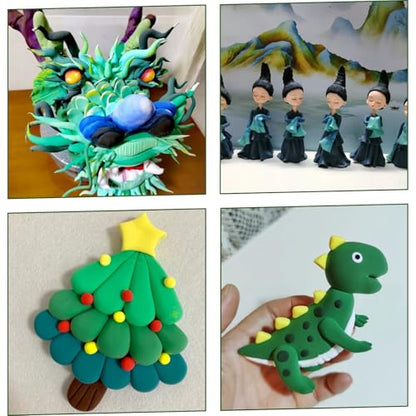 Air Dry Clay Lightweight, Flexible Modeling Clay for Adults Arts and Crafts | Professional & Moldable, Soft & No-Stick, Polymer Clay for Sculpting, Molding,Anime Figures,Making Costumes,DIY Projects - color: Green