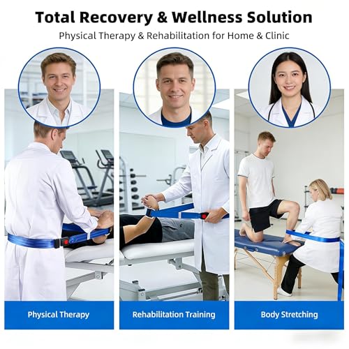 Mobilization Belt with Adjustable Thick Cushioning Pad – Ideal for Physical Therapy, Rehabilitation, Stretching & Mobility Training – Durable Traction Equipment for Therapists and Home Use (White) - color: White