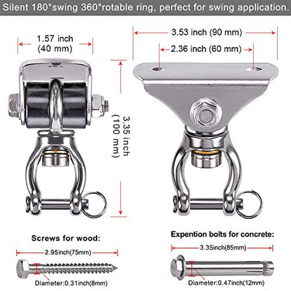 SELEWARE Silent Swing Hanger Heavy Duty Bearing Swing Hooks 1 Pack - color: Multi ( 1 Pack 360° Bearing Swing Hanger )
