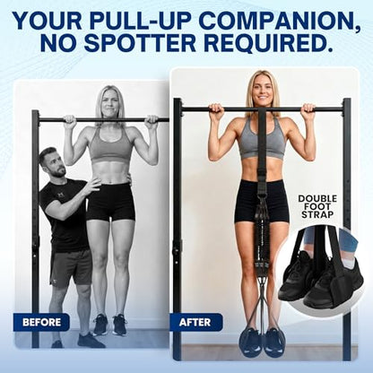 Pull Up Assistance Bands, Heavy Duty 300 lb Pull Up Bands Assistance Bands, 4 Adjustable Resistance Bands, Padded Handles, Foam Foot Cradle, Anchor Strap for Chin Ups, Dips & Strength Training - color: Black