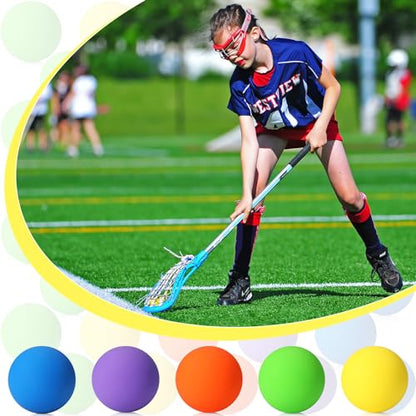 Sosation 50 Pcs Lacrosse Ball Bulk 2.5 Inch Soft Rubber Lacrosse Ball - color: Bright Color