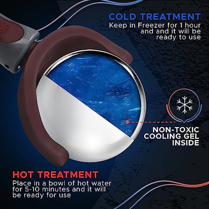 PRIME Fitness Cold Massage Roller Ball | Cold Therapy | Ice Roller Ball with Handle | cryo Stick | Relieve Muscle Pain (Maroon) - color: Maroon