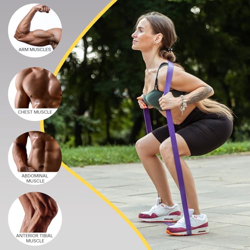 Exercise Bands，Set of 6 Resistance Bands for Working Out,Pull Up Bands Set,at Home Workout Equipment,Instruction Guide and Carry Bag Included - color: 5set（Blue+green+purple+yellow+red+4pcs Loop Bands）