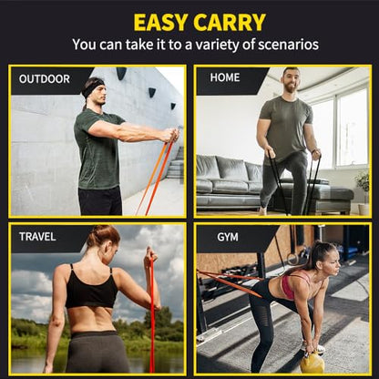 ROSAPOAR Resistance Band Pull up Band Fitness Exercise Bands Natural Latex for Workout Body Stretch Powerlifting Band Fitness Sport Training at Home/The Gym - color: red