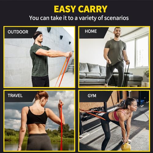 ROSAPOAR Resistance Band Pull up Band Fitness Exercise Bands Natural Latex for Workout Body Stretch Powerlifting Band Fitness Sport Training at Home/The Gym - color: black