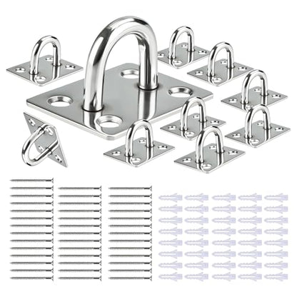 10 PCS Pad Eye Hooks Stainless Steel Ceiling Hooks Ring Hook