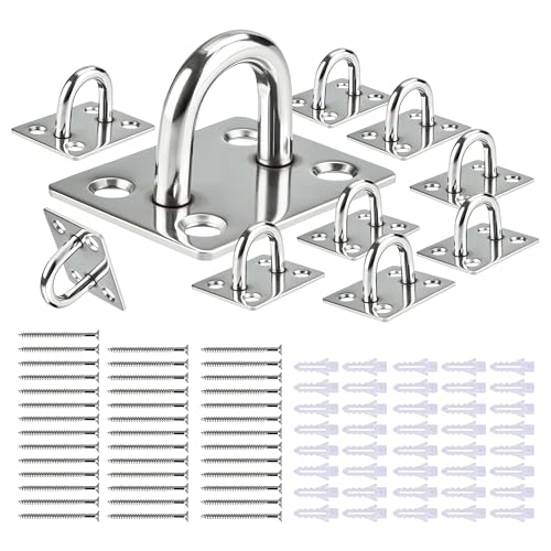 10 PCS Pad Eye Hooks Stainless Steel Ceiling Hooks Ring Hook