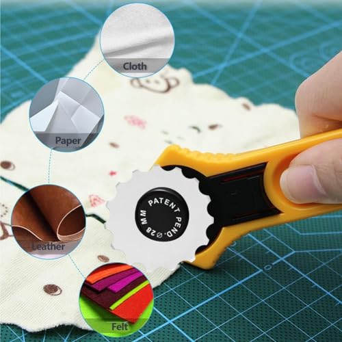 5Pcs Perforating Replacement Blades, Crochet Skip Blades Rotary Cutter Accessories for Crochet Projects Fleece and Scrapbooking (45mm)