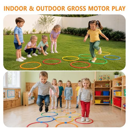 10Pcs 11" Hopscotch Rings, Agility Rings for Kids Obstacle Course - style: 11" Hoop – 1 Set